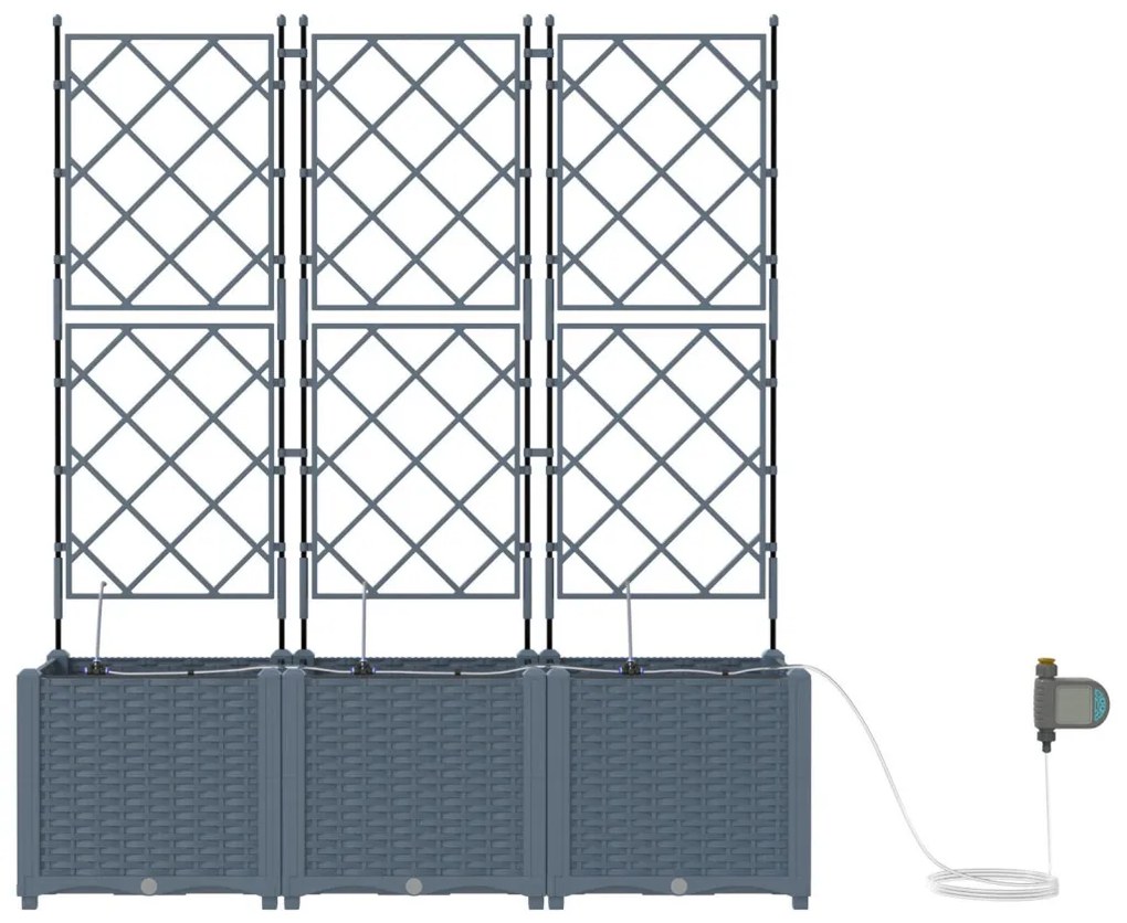 Kerti ültetők Világosszürke 120 x 40 x 142 cm Acél