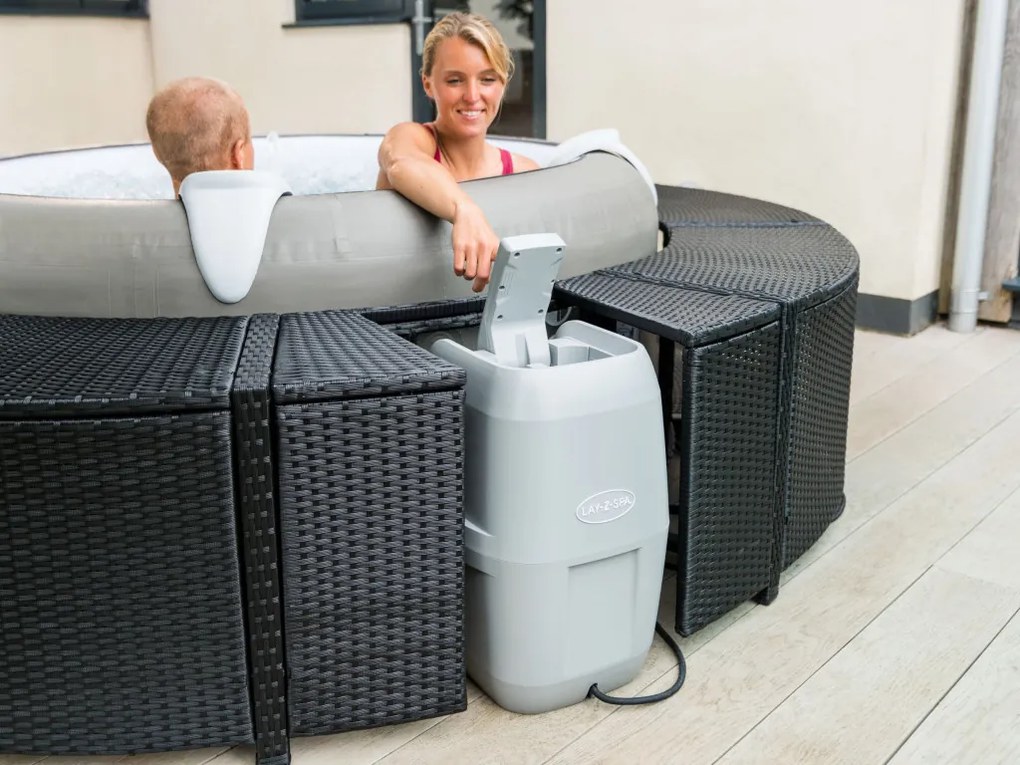 Lay-Z-Spa kör alakú rattan pezsgőfürdő bútor, 180 cm, fekete