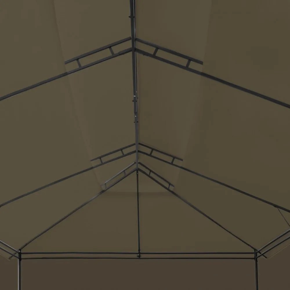 tópszínű pavilon függönyökkel 600 x 298 x 270 cm 180 g/m²