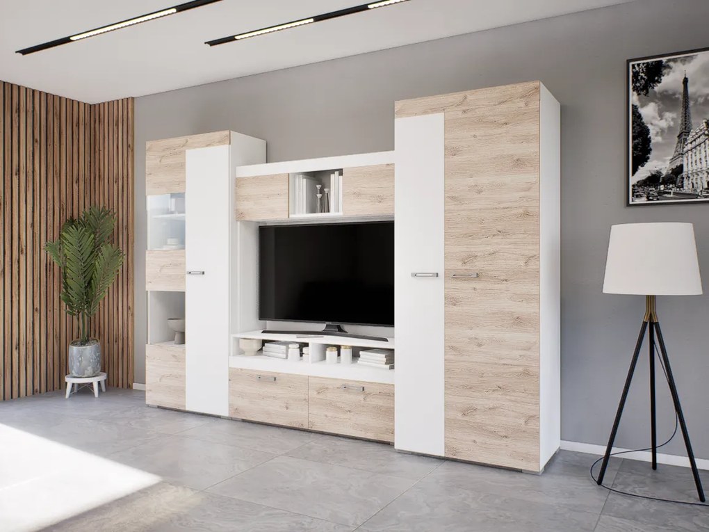 Cameo szekrénysor (Fehér-Fehér Tölgy) modern