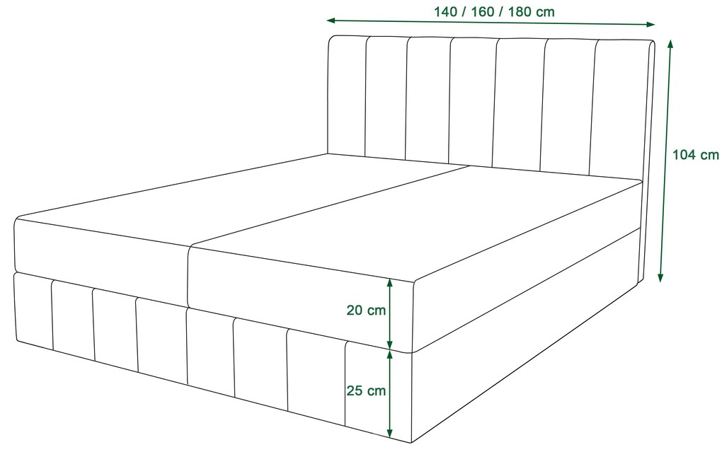 Franciaágy Boxspring 180 cm Barack (fekete) (matraccal és tárolóhellyel). 1046394