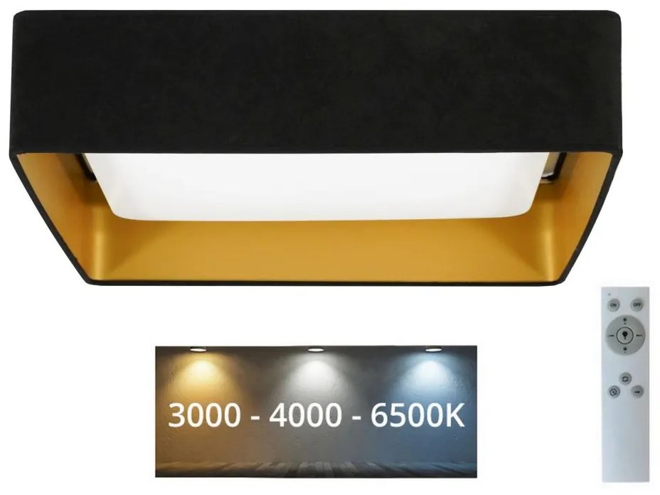 Brilagi Brilagi - LED Dimmelhető lámpa VELVET SQUARE LED/24W/230V + távirányító fekete BG0641