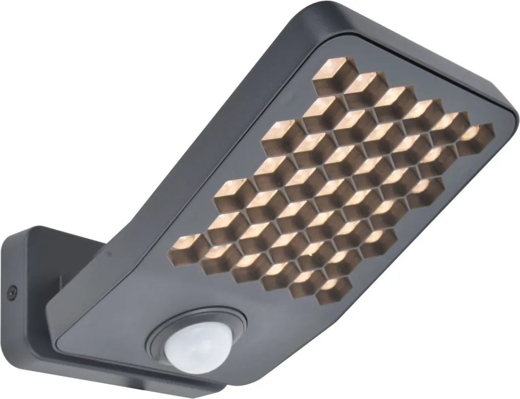 LUTEC 7801607118 ATLANTIS Fali Lámpa Mozgásérzékelővel Szürke LED IP44