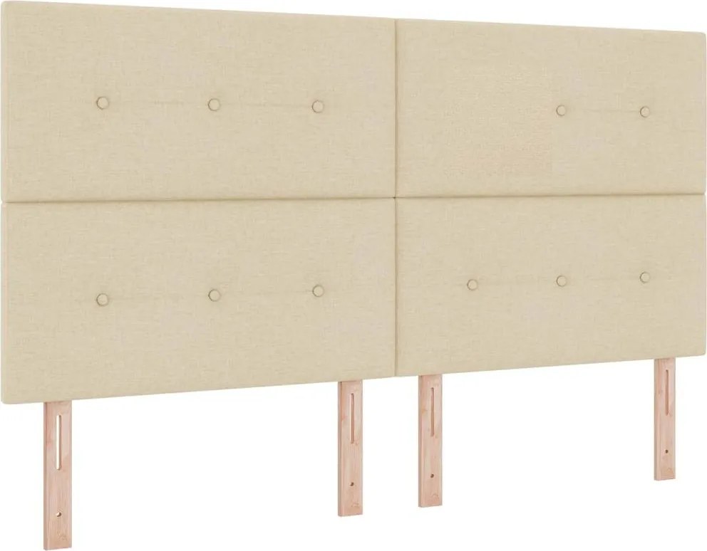 vidaXL LED Box Spring Ágy matracmal Krém 180 x 200 cm szövet