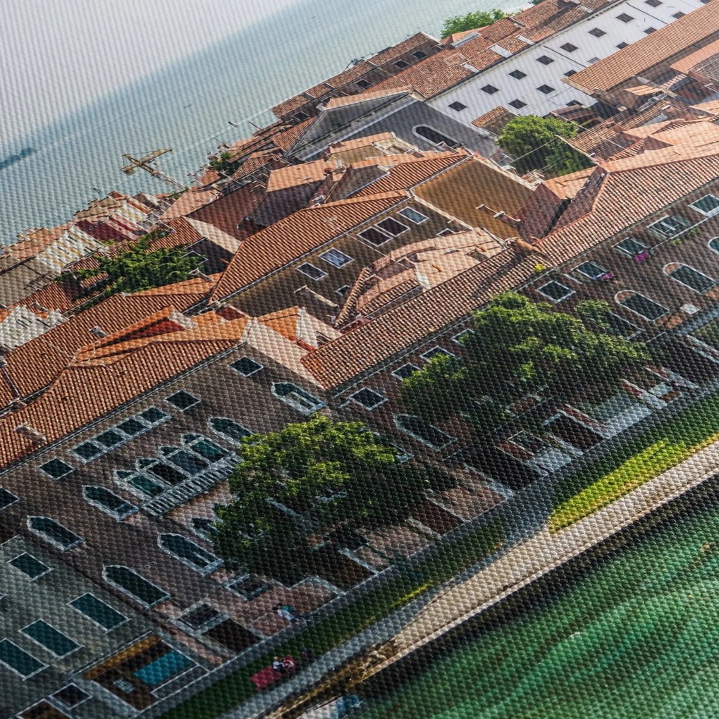 Kép - Légi felvétel a városra (120x50 cm)