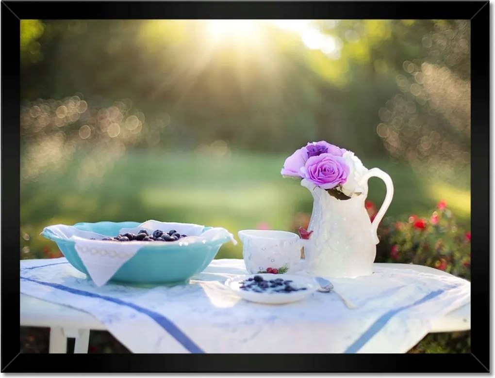 Poszter keretben 40x30 Lila rózsák