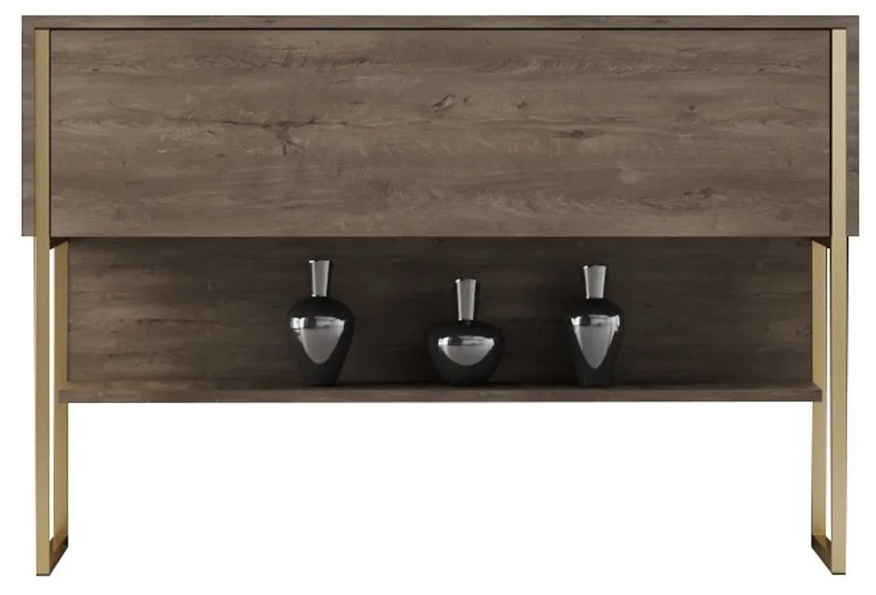 Komód Luxe - Gold, Walnut