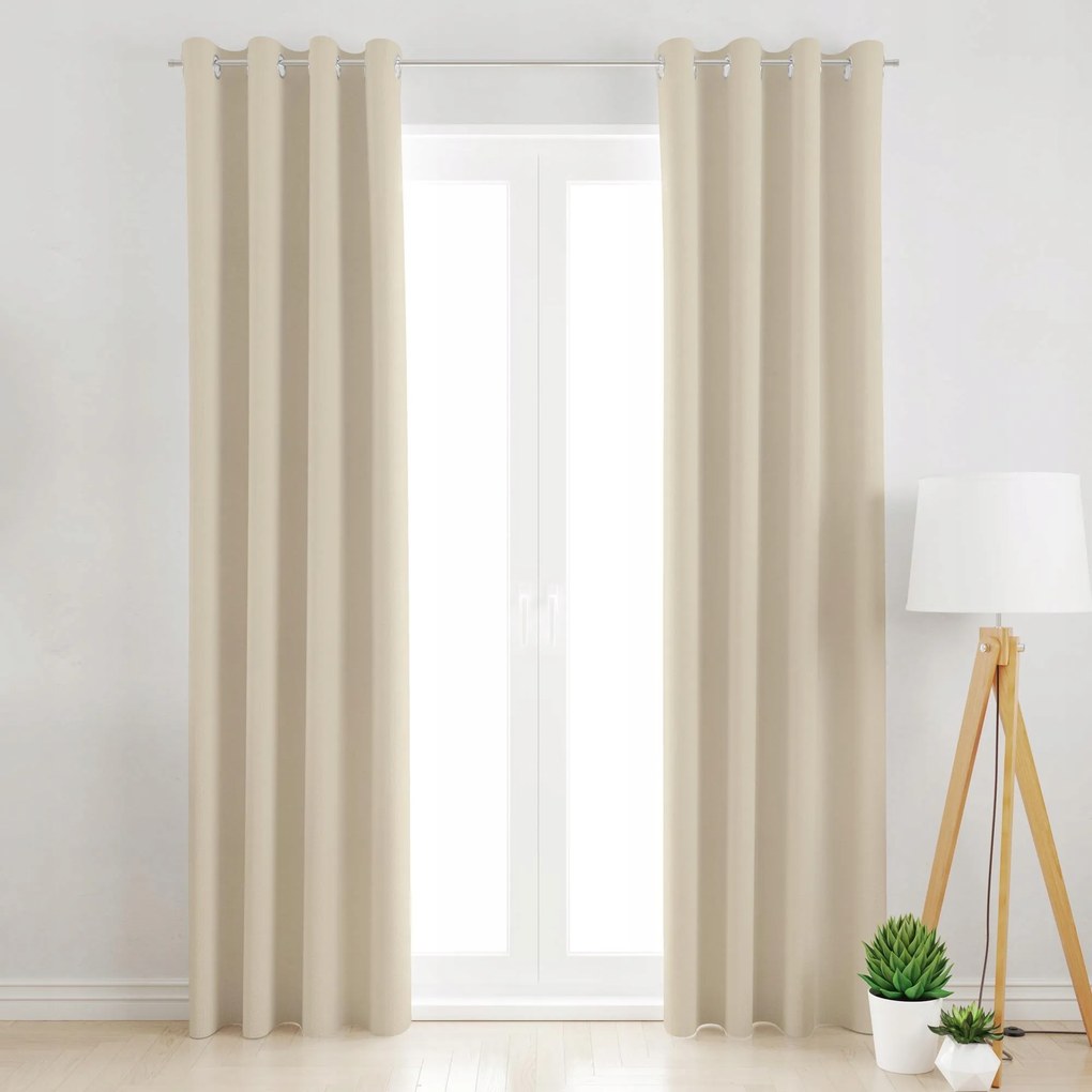 Sötétítő Függöny Átvezetőkkel 145X170 Bézs