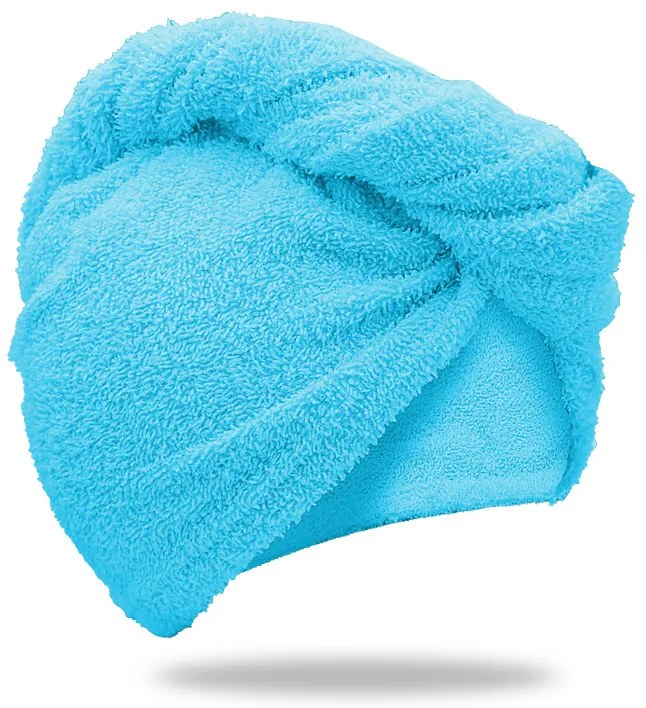 Gyorsan száradó türkiz frottír haj turbán, 100% pamut