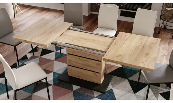 Kinyitható PAOLO étkezőasztal craft tölgy/fekete