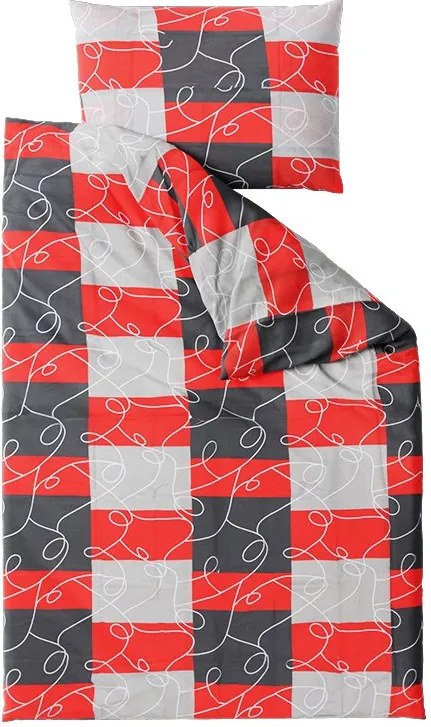 Pamut ágyneműhuzat SQUARES BLEND piros Ágyneműhuzat mérete: 70 x 90 cm | 140 x 200 cm