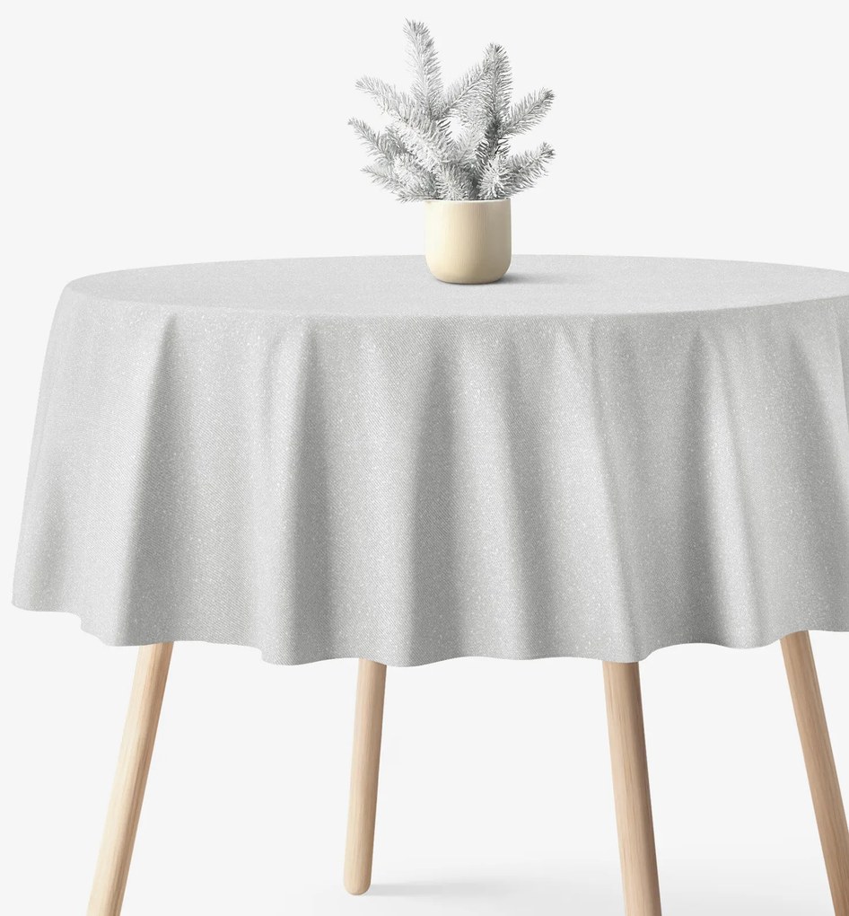 Goldea kör alakú exkluzív terítő - ezüst csillogású Ø 130 cm