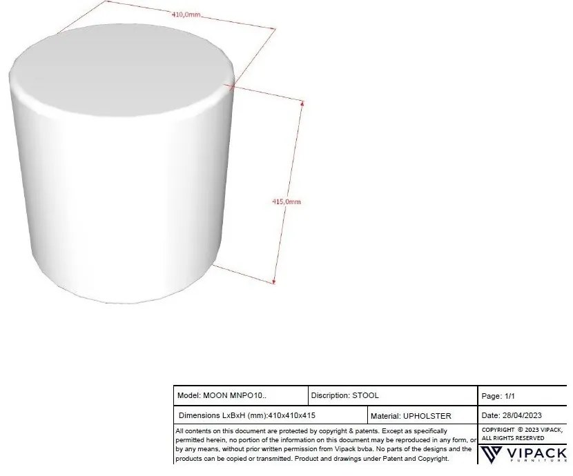 Világos rózsaszín buklé gyerek puff MOON – Vipack