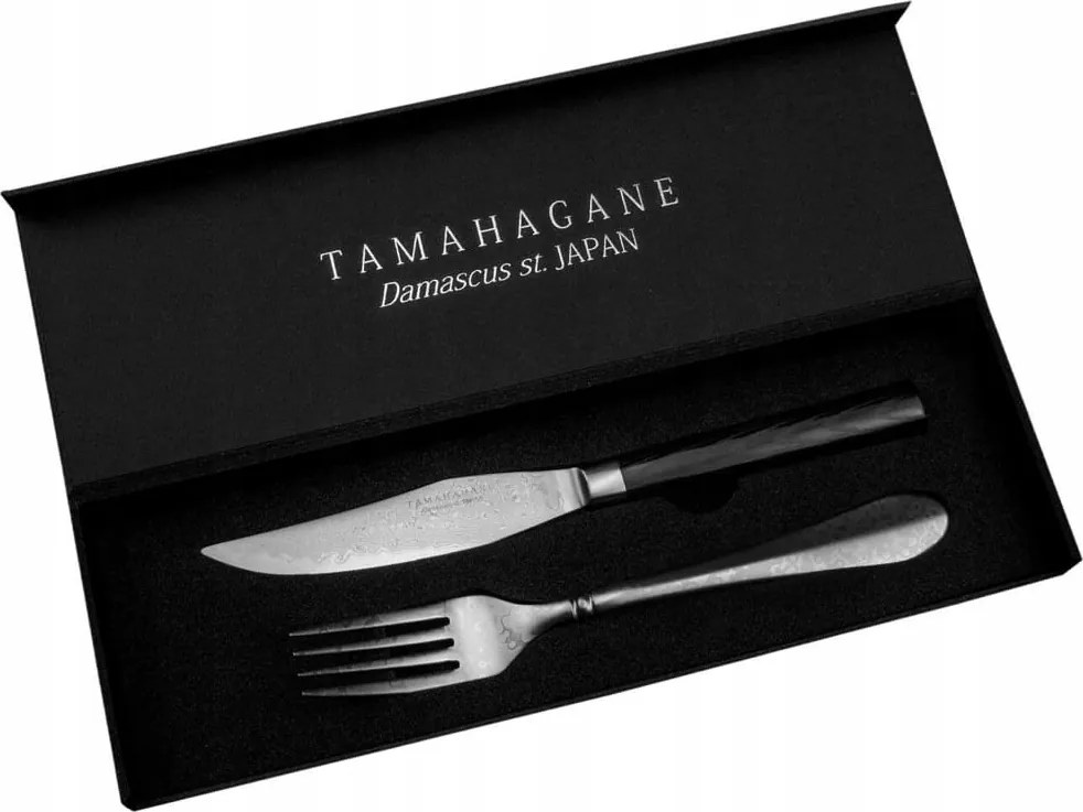 Tamahagane Micarta Japán Steak kés és villa szett Acél VG-5 KS004