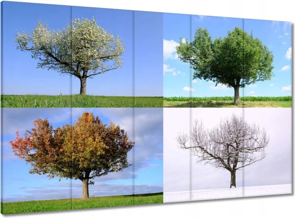 Vászonkép 100x70 Négy évszak Fa