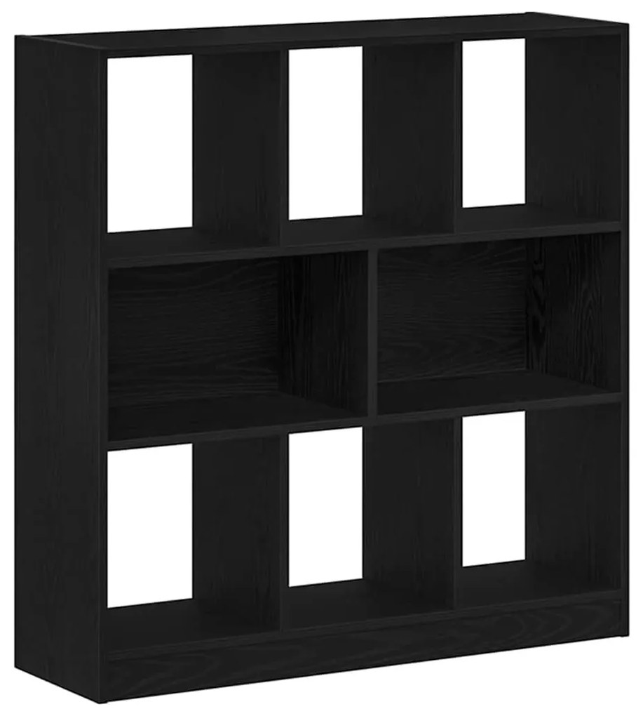 fekete tölgy színű szerelt fa könyvszekrény 97,5x29,5x100 cm