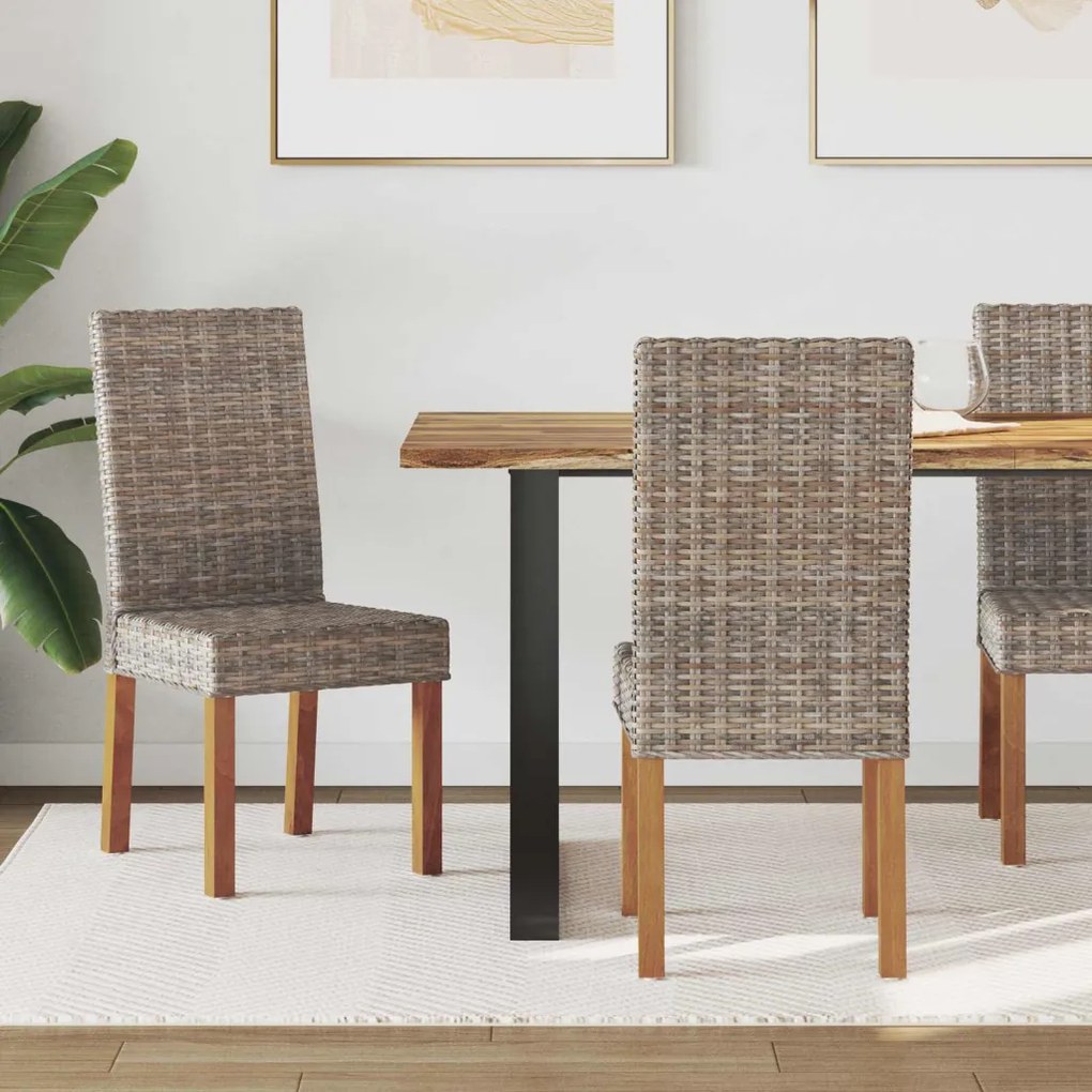 Étkezőszék 2 pcs Kubu Szürke 45 x 54 x 93 cm Tömör Mahagóni Fa