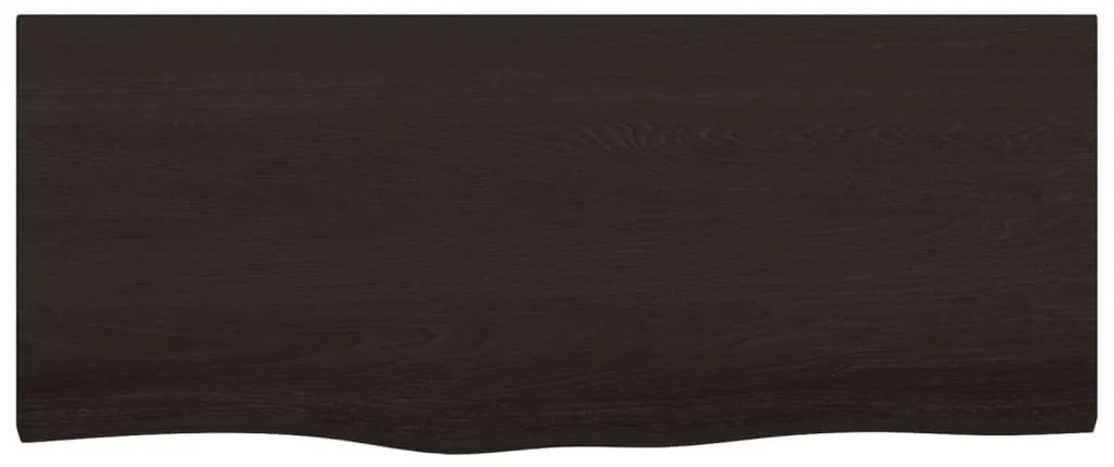 sötétbarna kezelt tömör tölgyfa fali polc 100x40x(2-6) cm