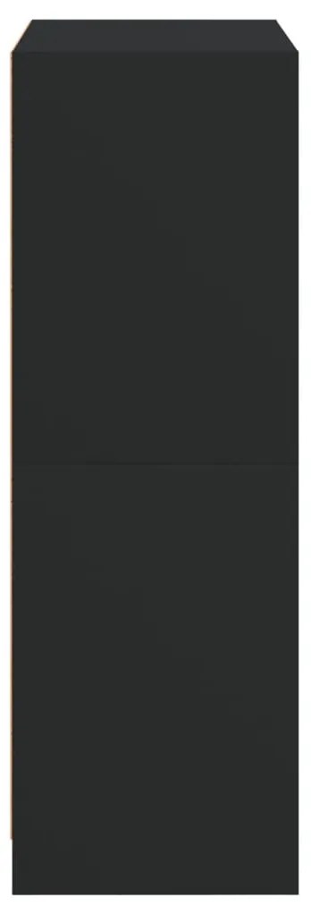 fekete szerelt fa magasszekrény ajtókkal 68 x 37 x 109 cm