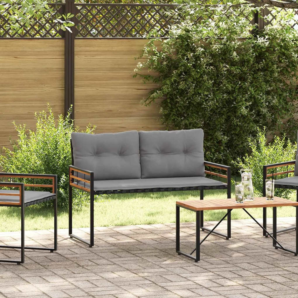 vidaXL Fa réteg pad párnával Egyszínű Világosszürke 114 x 55 x 77 cm