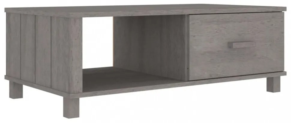 HAMAR világosszürke tömör fenyőfa dohányzóasztal 100x55x35 cm