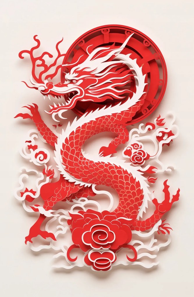 Poszter 53x81cm Vörös sárkány