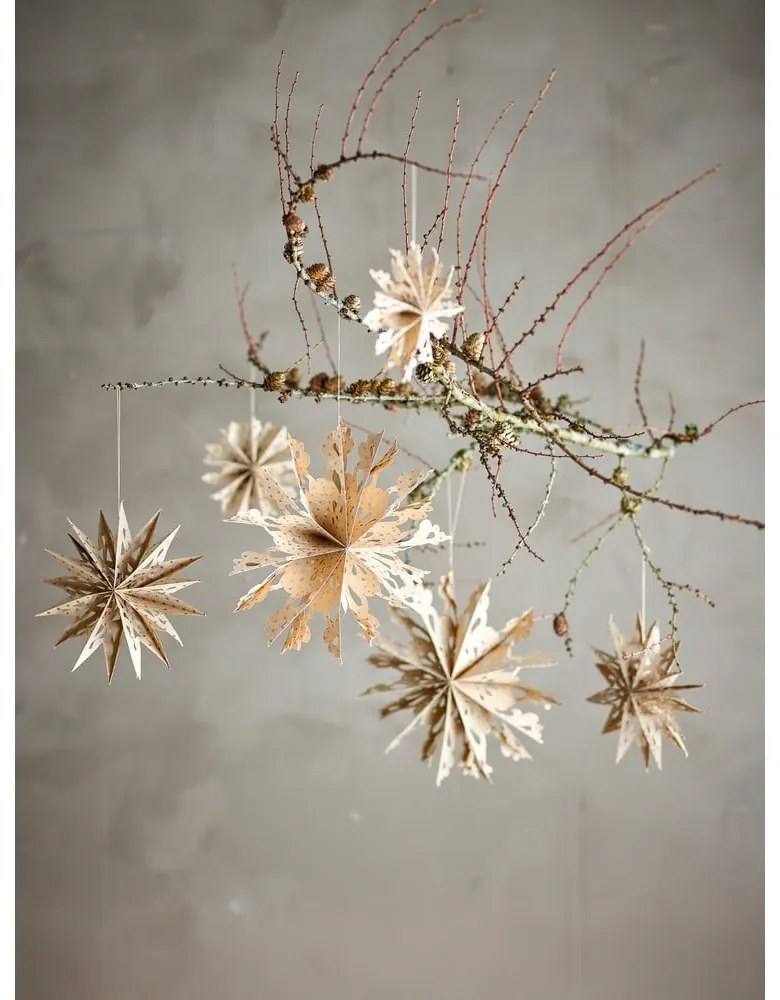 Papír karácsonyi függődísz készlet 6 db-os Star – Bloomingville