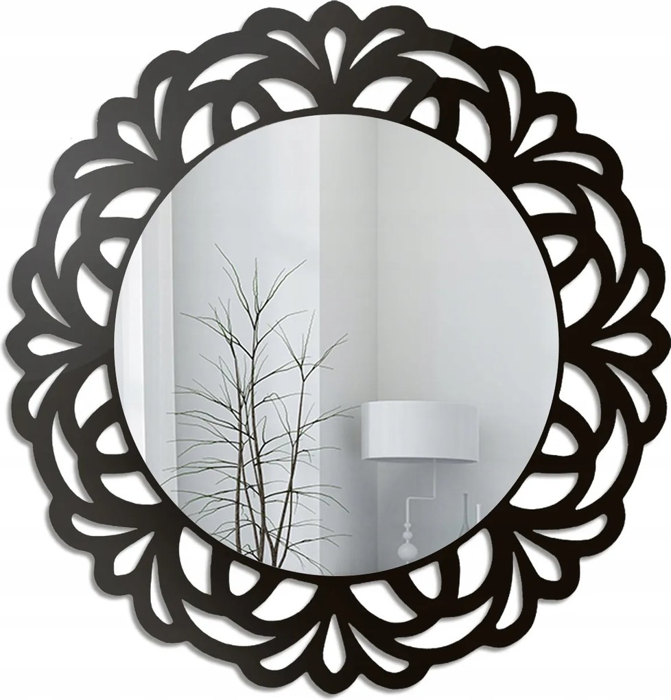 Modern tükör áttört fekete mdf keretben Idalia 110x110