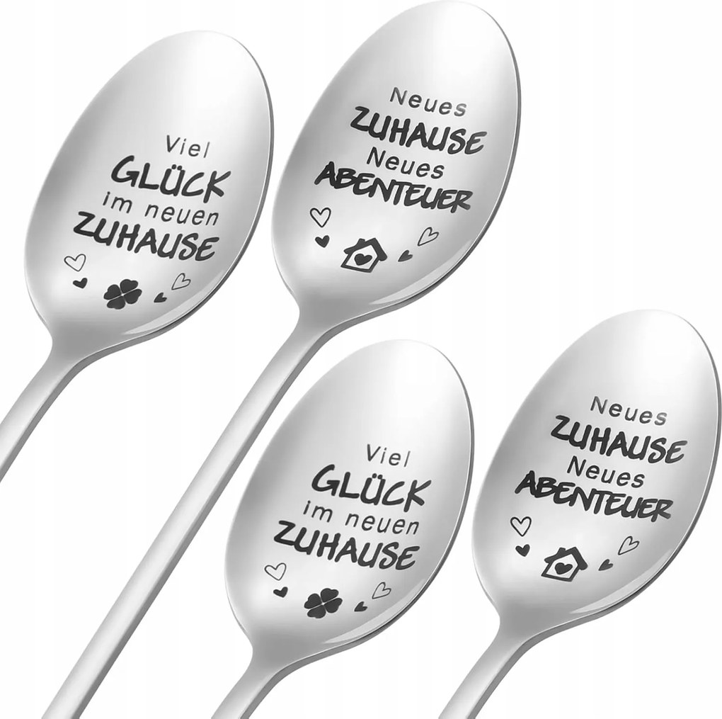 Kávéskanál Gravírozott 4 db-os Rozsdamentes Huiguli Ajándék Szett Dobozban