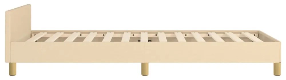krémszínű szövet ágykeret fejtámlával matrac nélkül 90x190 cm