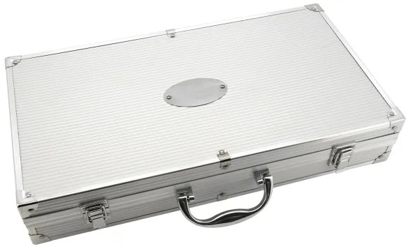 Grillező eszközök rozsdamentes acél tokkal 18 db