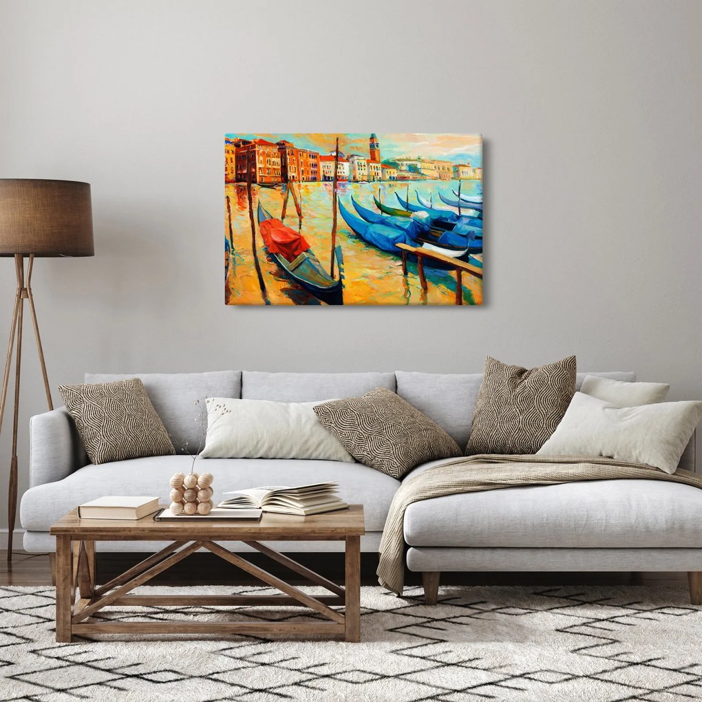Kép - Velencei kikötő (90x60 cm)
