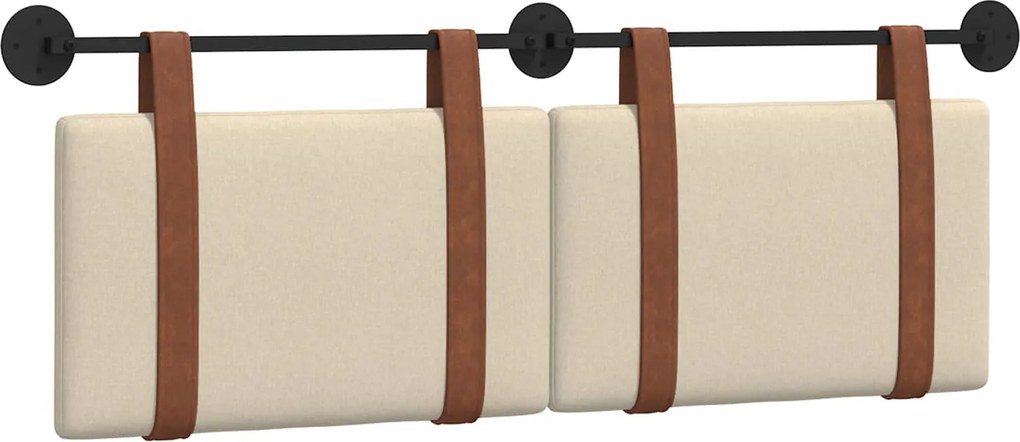 vidaXL Fali Fejtámla Falra szerelhető Krém 140 x 40 cm Faanyag