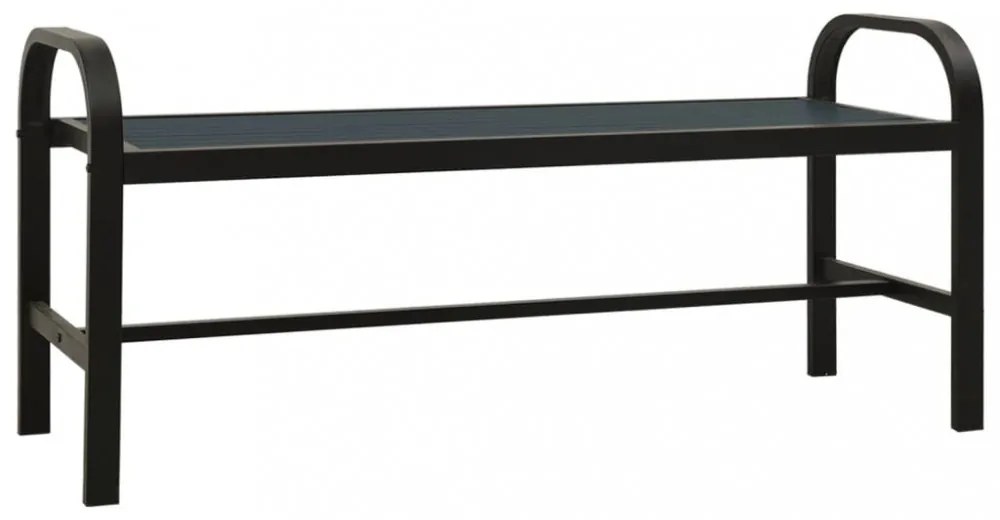 fekete acél és WPC kerti pad 124,5 cm
