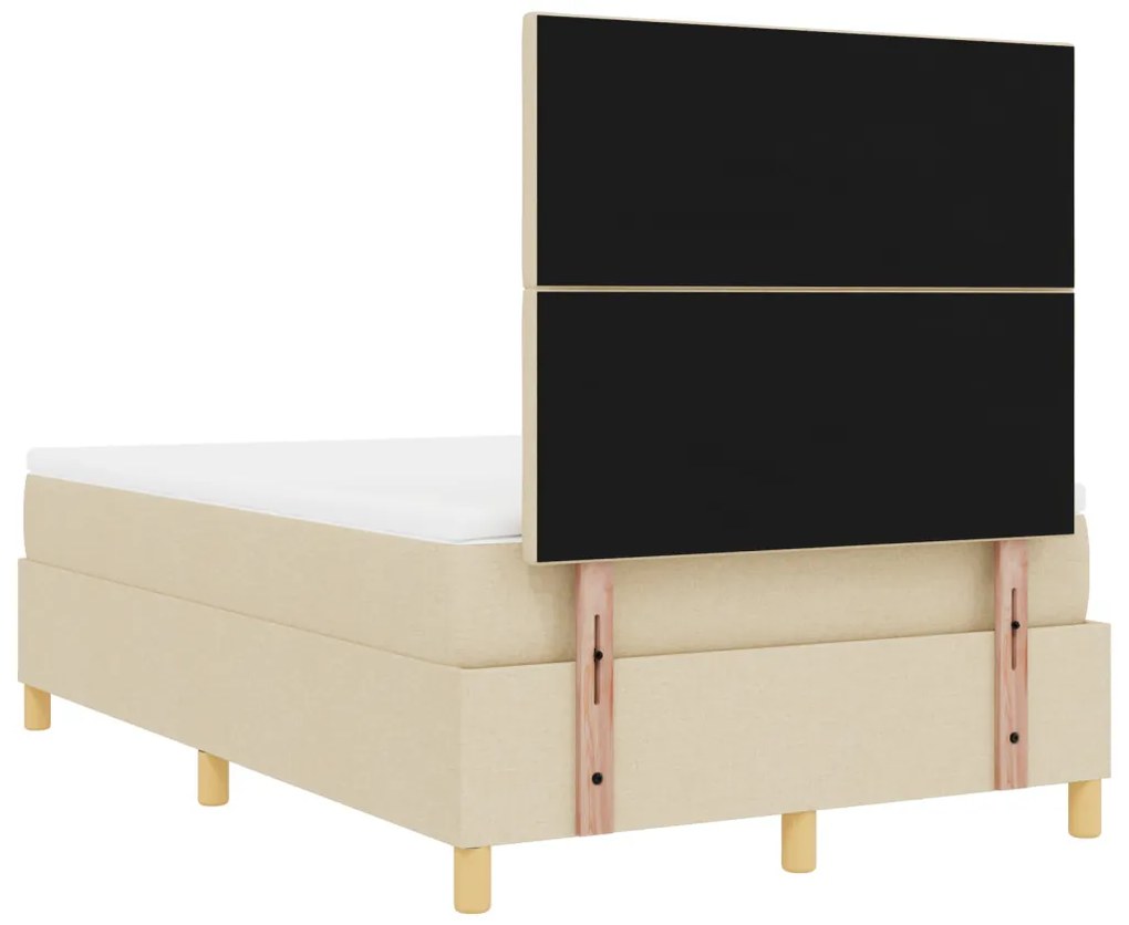 Box Spring Ágy Matrac Krém Kis franciaágy Szövet