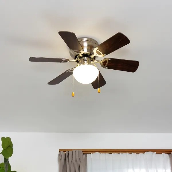 ZEVENTI - Mennyezeti ventilátor GALDANA 1xE27/60W/230V barna/bézs