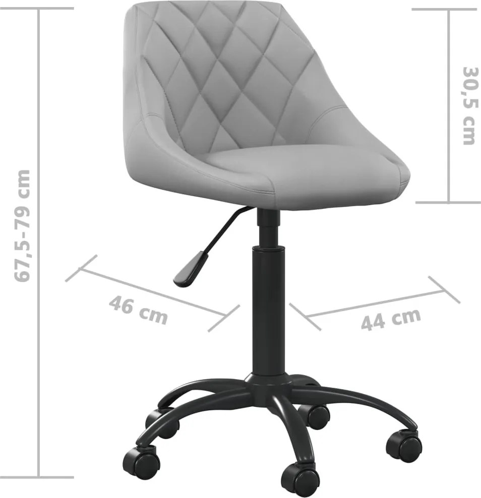 vidaXL világosszürke bársony irodaszék