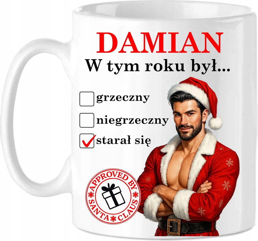 Bögre Személyre szabott Név Karácsonyra Mikulás csillag Ajándék