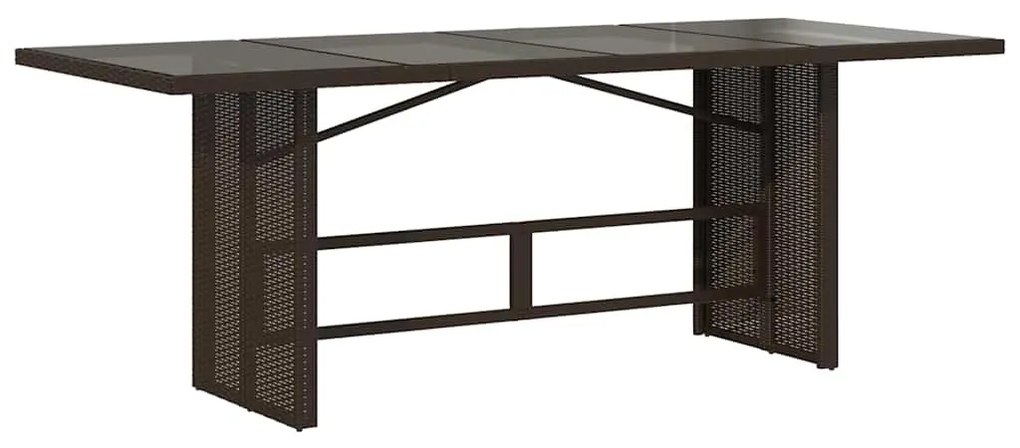 9 részes barna polyrattan kerti bisztrógarnitúra párnákkal