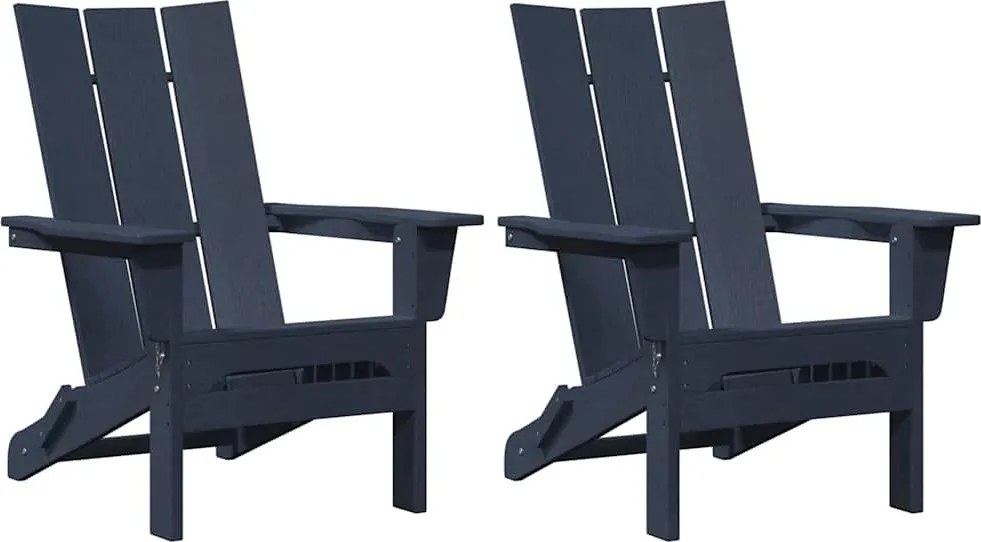 vidaXL Kerti Szék 2 pcs Tengerészkék 80.5 x 74.5 x 92 cm Polietilén
