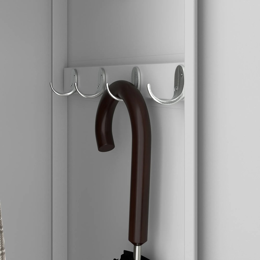 Pléh öltözőszekrény talpazaton, négymodulos, polcokkal KACPER II, 600 x 1800 x 500 mm, szürke