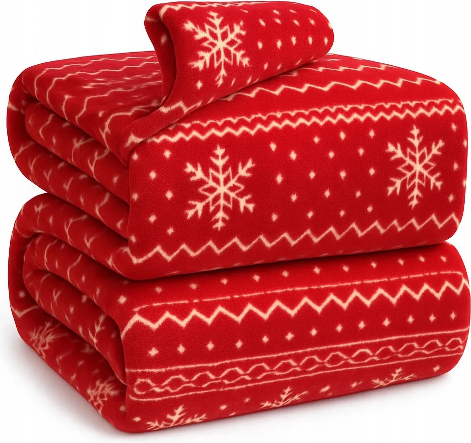 Takaró Ágytakaró Pléd Karácsonyi ágyra, hópehely mintás 160x200