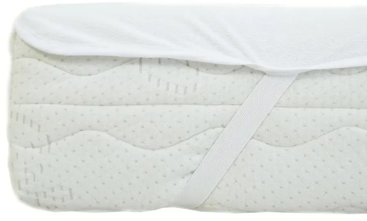 EMI fehér vízhatlan lepedő a sarkakon gumiszalaggal, 180x200-as lap