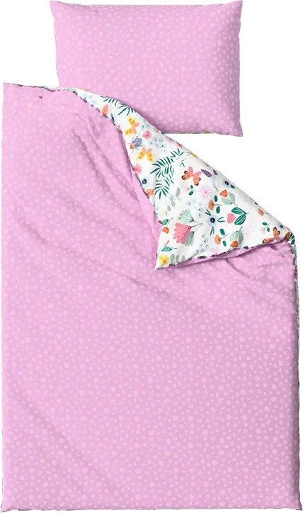 Krepp ágynemű kiságyba Renforcé LUNETTA rózsaszínű Ágyneműhuzat mérete: 45 x 65 cm | 90 x 140 cm