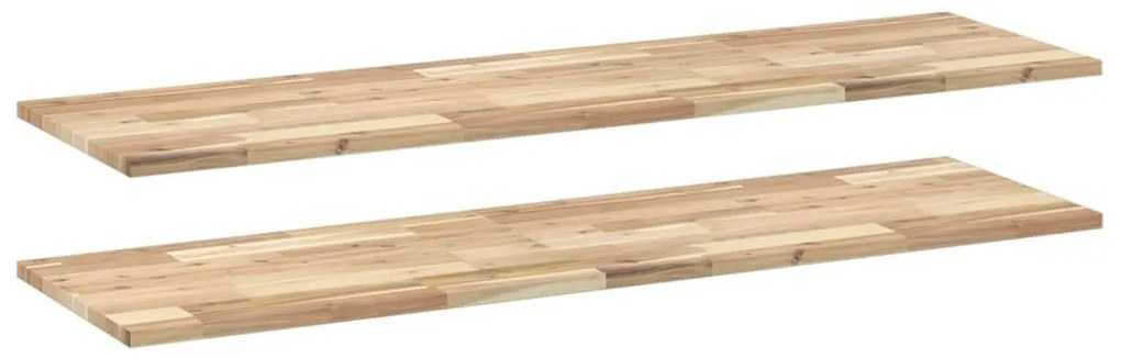 2 db kezeletlen tömör akácfa függőpolc 140 x 40 x 2 cm