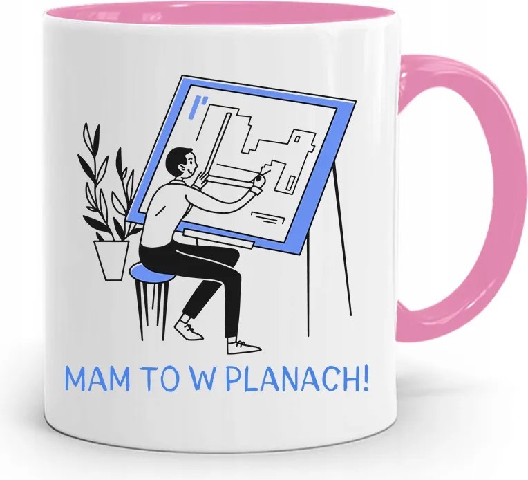 Rózsaszín Építész Bögre Ajándékba Készült, fényképes nyomattal