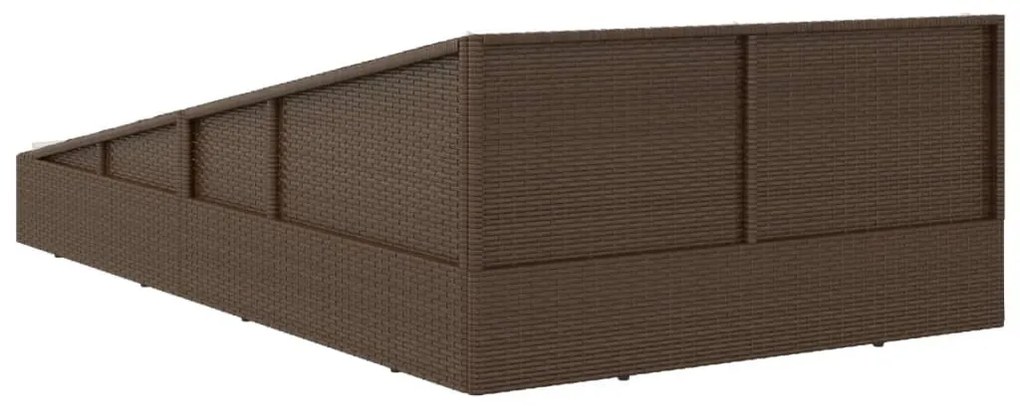 Barna polyrattan kerti ágy 110 x 200 cm