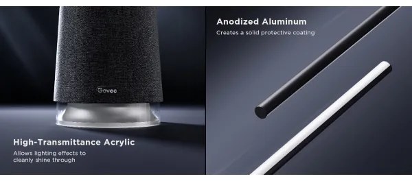 Govee - LED Állólámpa hangszóróval Pro RGBICWW Wi-Fi + + távirányító