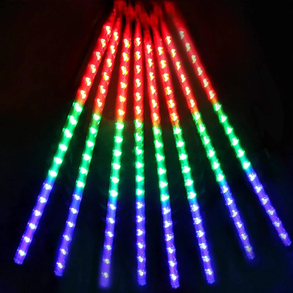 Meteor Led Lámpa 8 Jégcsap 30 CM Többszínű Meteoreső Fény