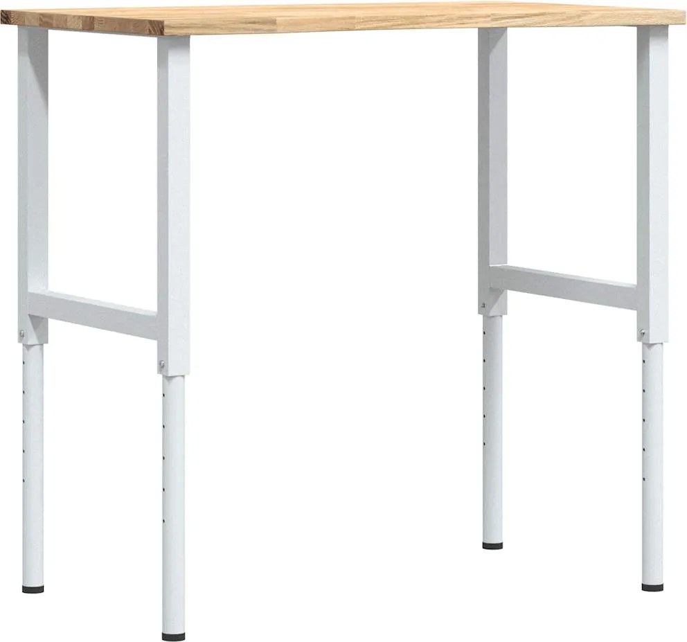 vidaXL tömör tölgyfa munkapad 100 x 60 x (71,5-98) cm